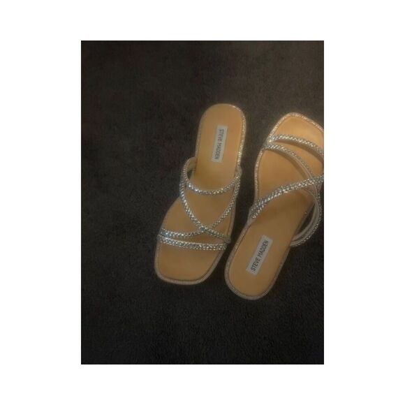 Steve Madden Spice Bling Silver sandals, size 8 - Picture 6 of 7